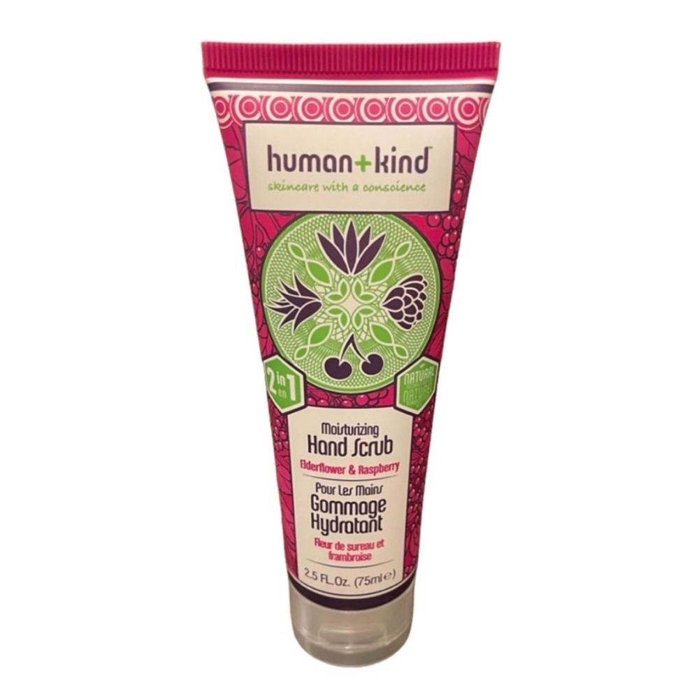 NIB- Human+Kind Moisturizing & Exfoliating Hand Scrub -Elderflower & Ras…